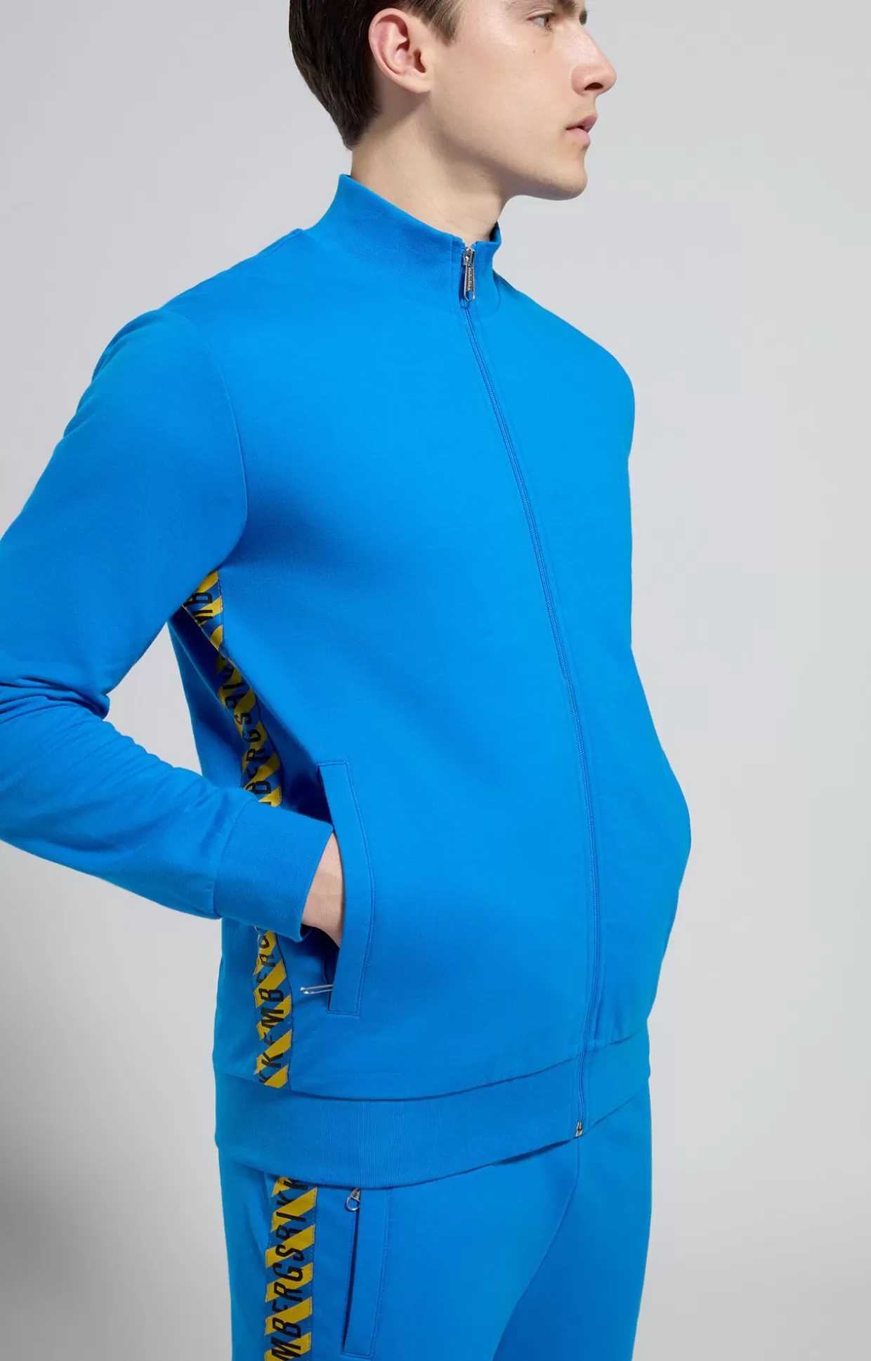Bikkembergs Felpa Uomo Dettagli A Contrasto electric blue lemonade Discount