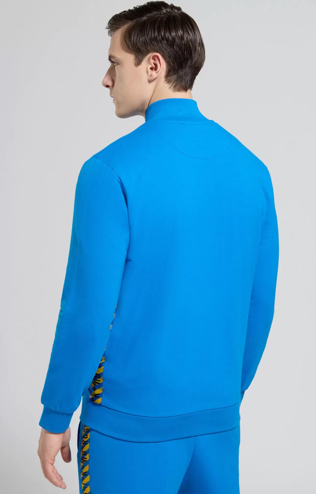Bikkembergs Felpa Uomo Dettagli A Contrasto electric blue lemonade Discount