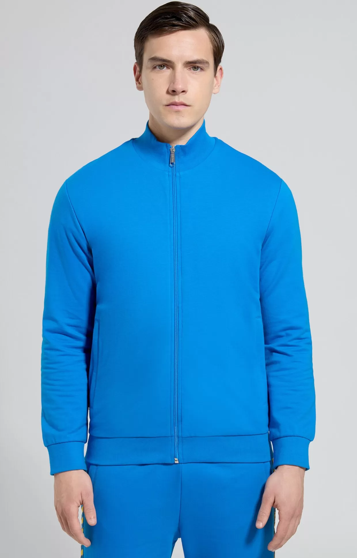 Bikkembergs Felpa Uomo Dettagli A Contrasto electric blue lemonade Discount