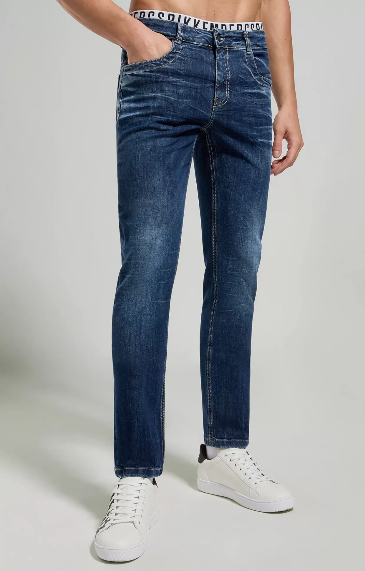 Bikkembergs Jeans Slim Fit Uomo Dettaglio Cavallino l6 blue denim Best Sale