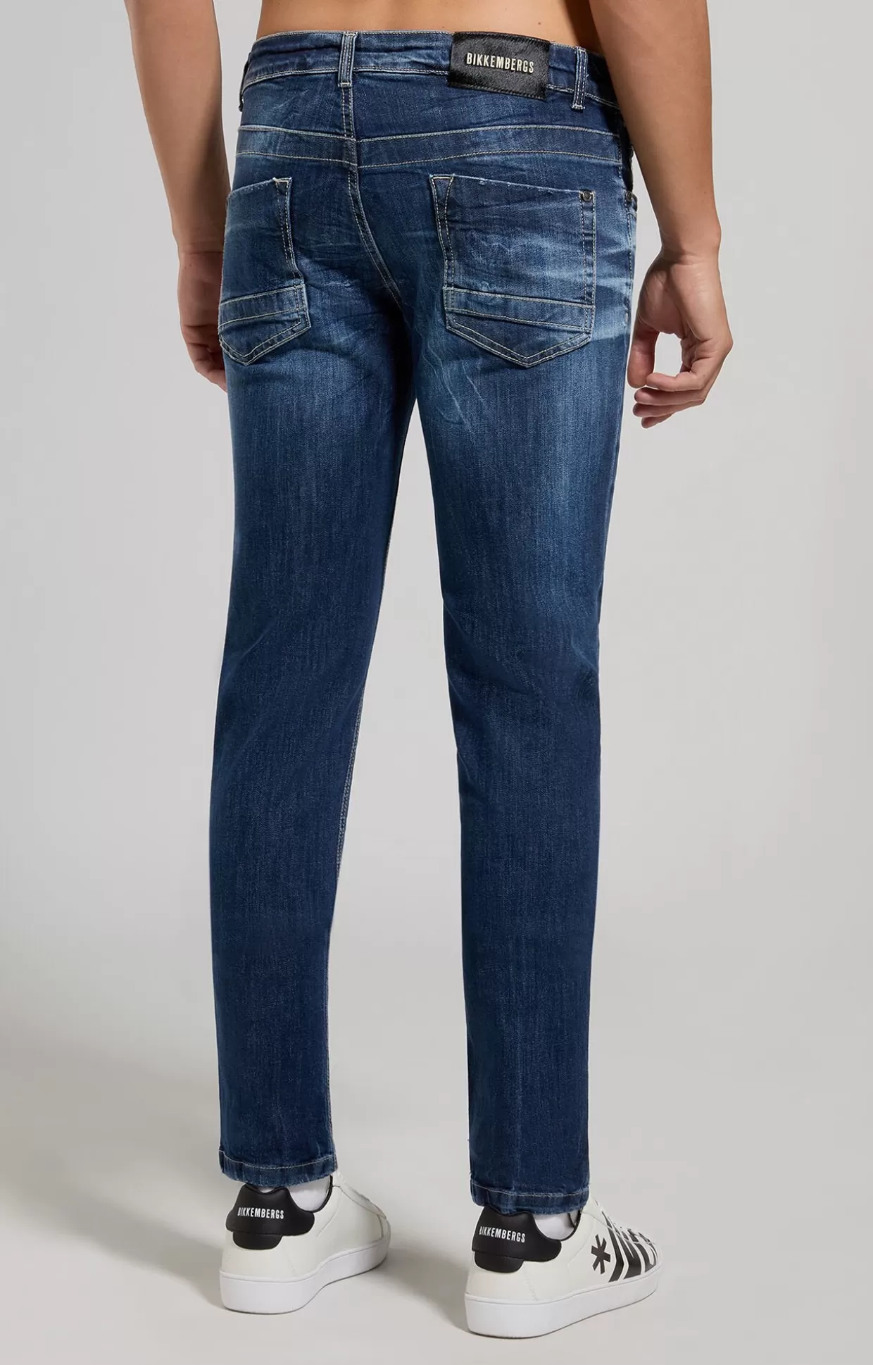 Bikkembergs Jeans Slim Fit Uomo Dettaglio Cavallino l6 blue denim Best Sale