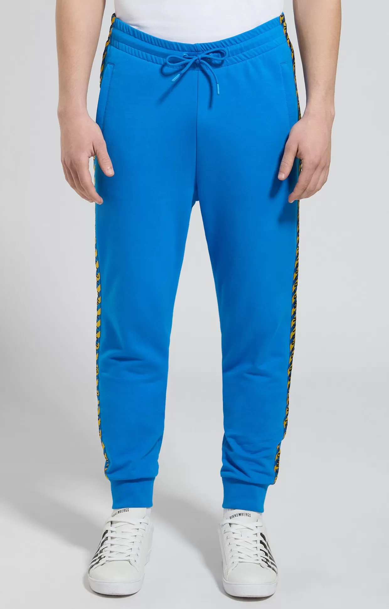 Bikkembergs Pantaloni Tuta Uomo Dettagli A Contrasto electric blue lemonade Cheap