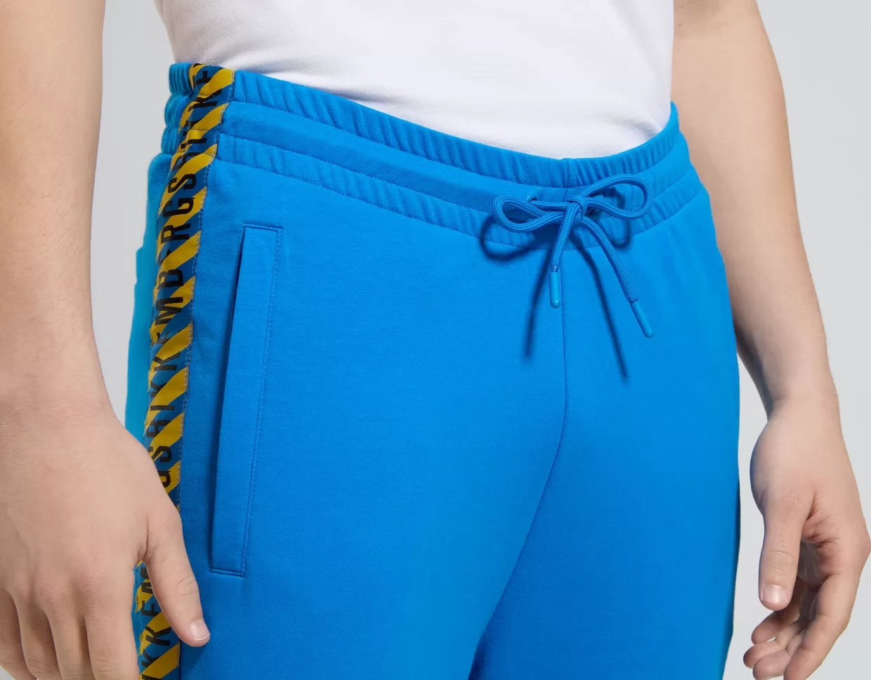 Bikkembergs Pantaloni Tuta Uomo Dettagli A Contrasto electric blue lemonade Cheap